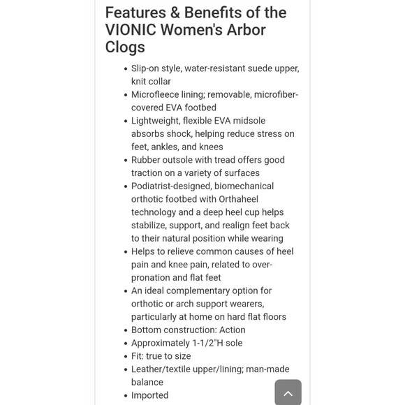 Vionic Arbor Water Resistant Suede Clog Womens Size - Picture 10 of 15